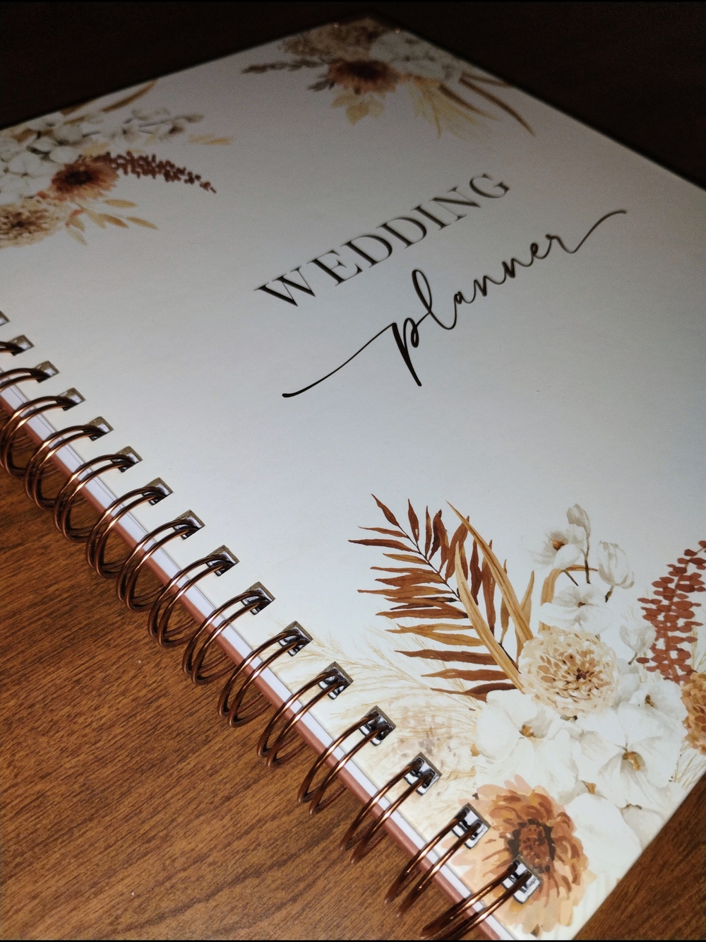 Wedding Planner Notebook - White & Rose Gold Floral